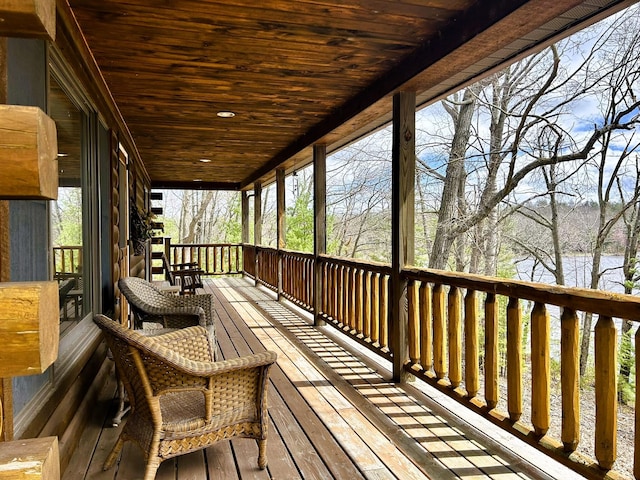 deck featuring a porch