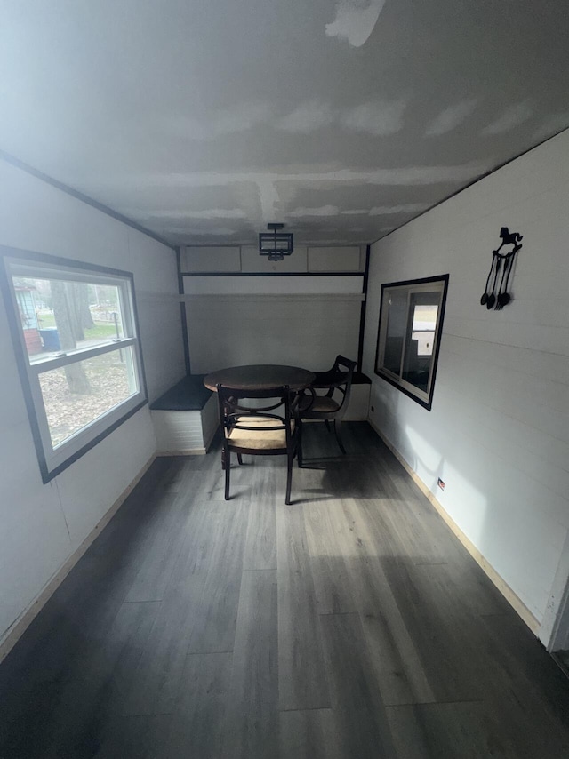 dining room featuring baseboards and wood finished floors