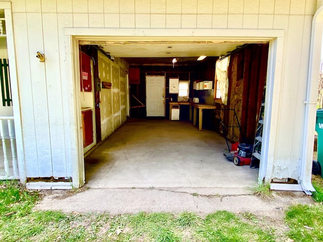 view of garage