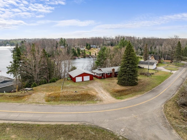 15757 Lakeway Dr, Wolverine, MI 49799 - bird's eye view featuring a water view and a view of trees