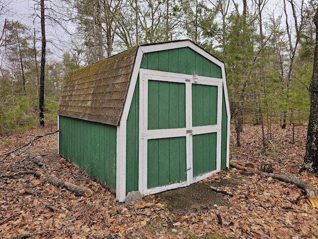 view of shed