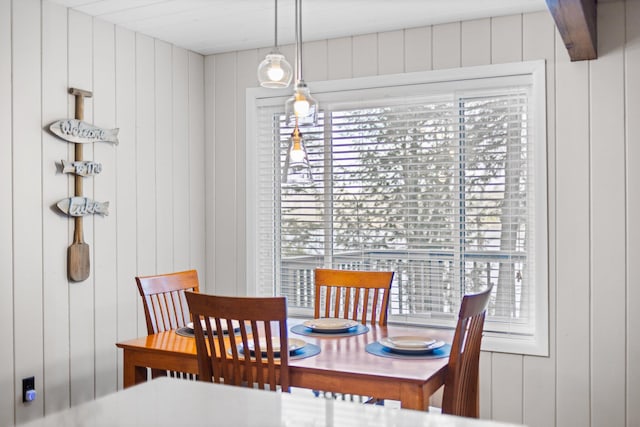 5012 Green Acre Dr, Frederic, MI 49733 - dining space featuring wood walls