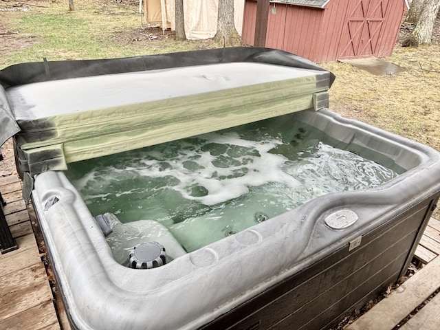3313 Pleasant View Dr, Lewiston, MI 49756 - exterior view of a hot tub