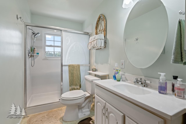 3897 S Mielke Way Rd, Lewiston, MI 49756 - full bathroom with toilet, a shower stall, and vanity