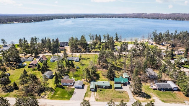 4441 Judy Ave, Lewiston, MI 49756 - aerial perspective of suburban area featuring a nearby body of water