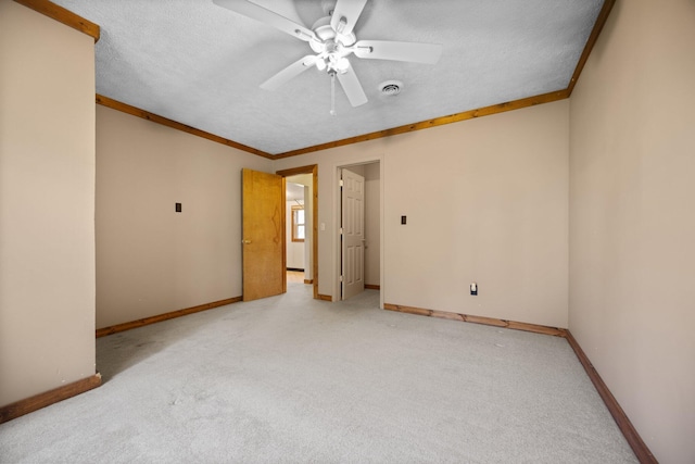 4441 Judy Ave, Lewiston, MI 49756 - unfurnished room with carpet flooring, a ceiling fan, baseboards, ornamental molding, and a smoke detector