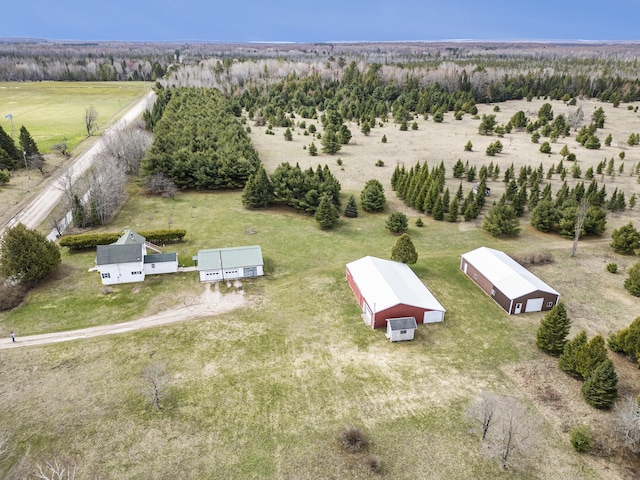 drone / aerial view featuring a rural view