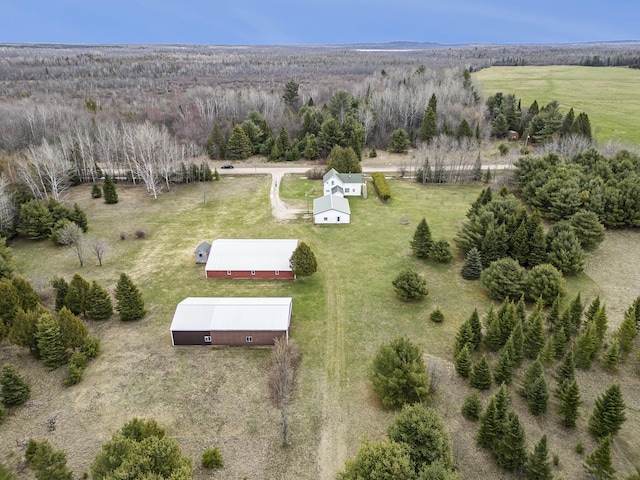 aerial view with a rural view