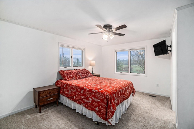 10524 Moonlight Bay Rd, Cheboygan, MI 49721 - bedroom featuring carpet floors, baseboards, visible vents, and multiple windows