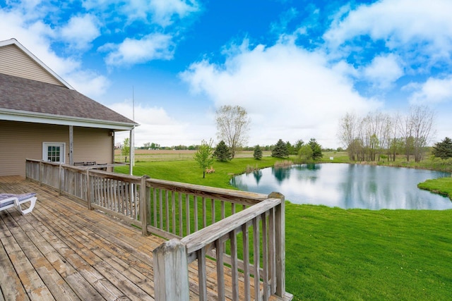 2211 N Kerby Rd, Owosso, MI 48867 - wooden deck with a water view and a yard