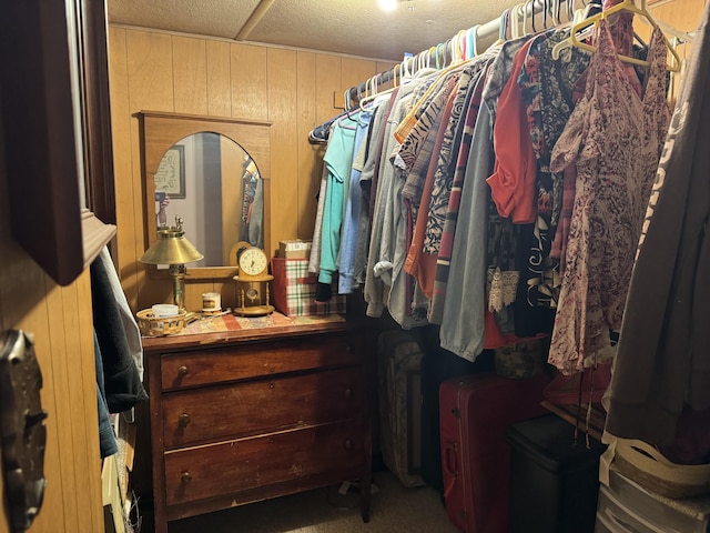 spacious closet featuring carpet