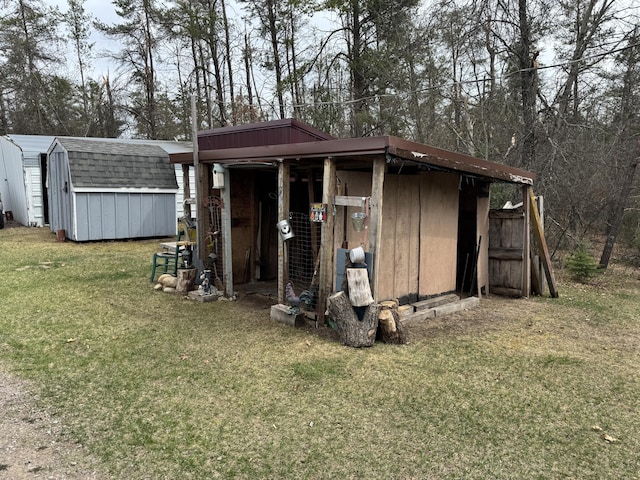 view of shed