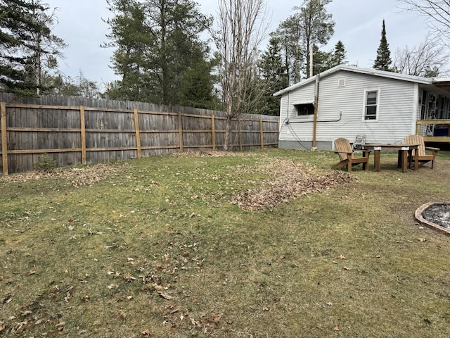 view of yard with fence