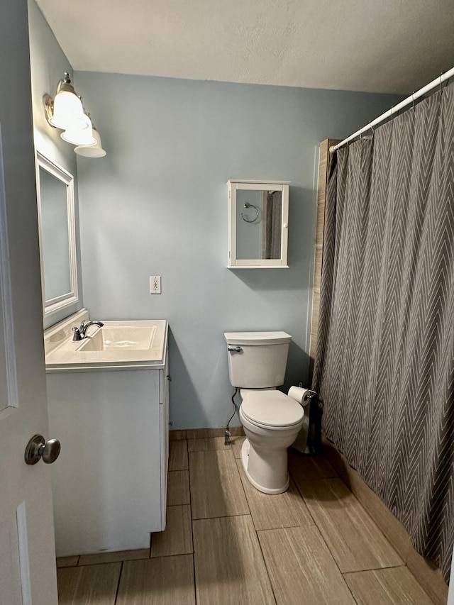 1243 Euclid Ave, Grayling, MI 49738 - full bathroom with wood finish floors, vanity, and toilet
