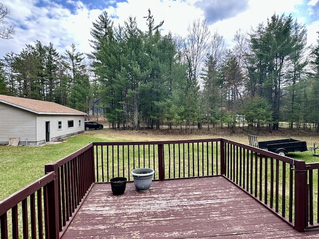 1243 Euclid Ave, Grayling, MI 49738 - wooden terrace with a yard