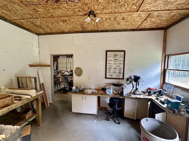 1243 Euclid Ave, Grayling, MI 49738 - office area featuring concrete floors