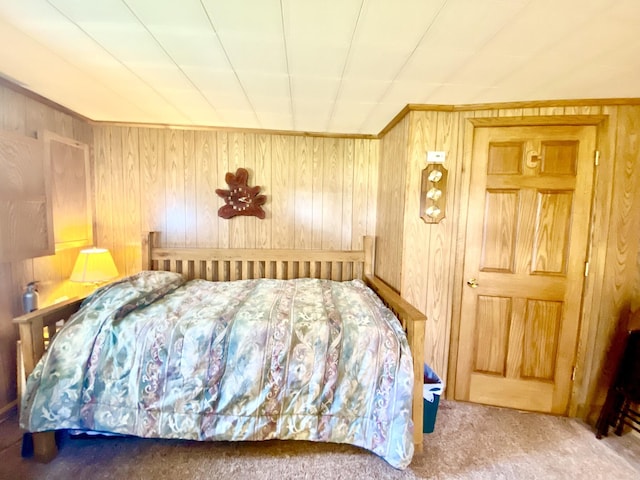 10328 Toohy Trl, Harrison, MI 48625 - carpeted bedroom with wooden walls