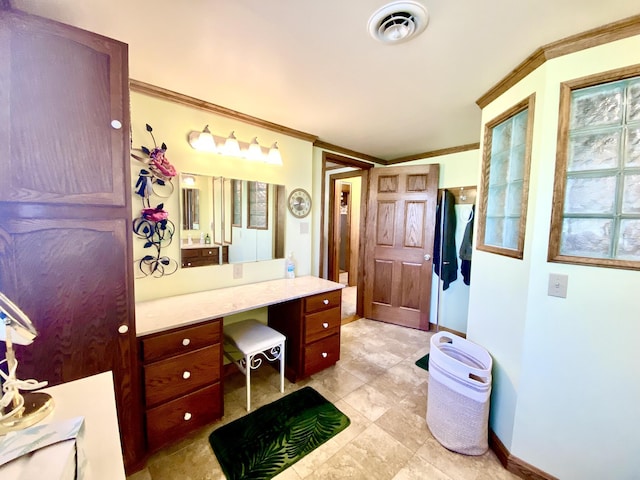 10328 Toohy Trl, Harrison, MI 48625 - full bathroom with vanity, ornamental molding, baseboards, and tile patterned floors