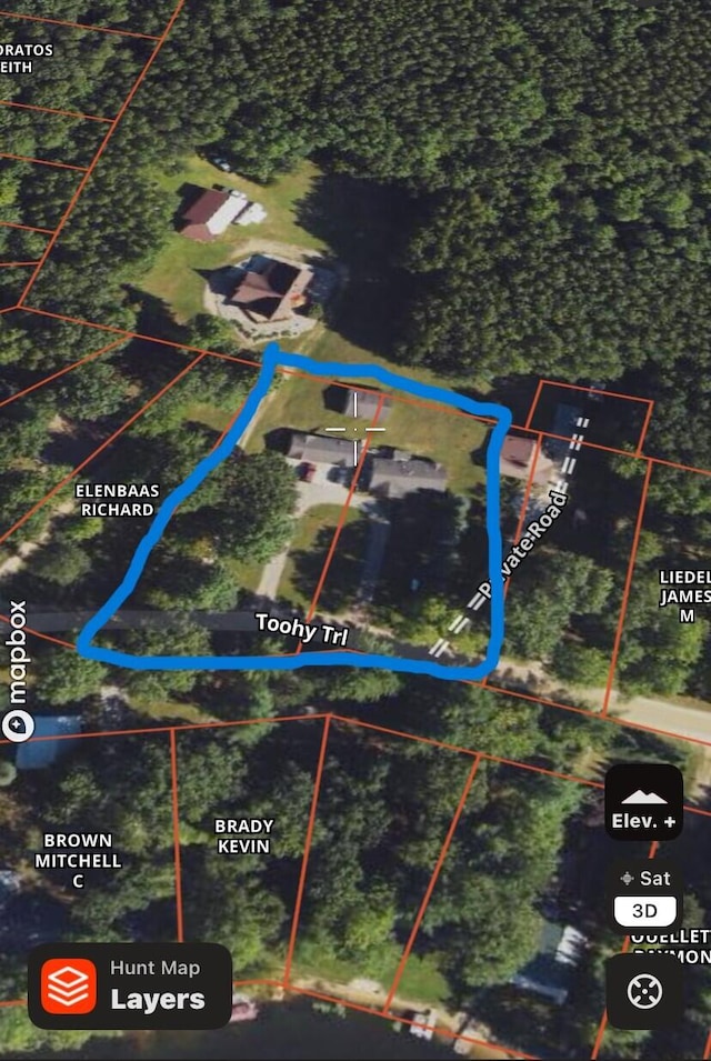10328 Toohy Trl, Harrison, MI 48625 - map of property location with property parcel outlined