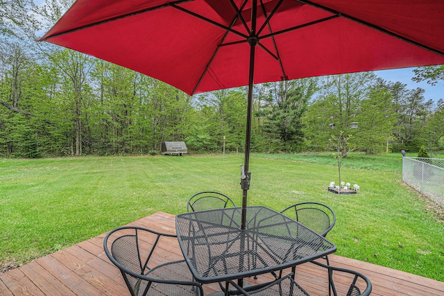 8978 Starvation Lake Rd, Mancelona, MI 49659 - wooden deck with outdoor dining area