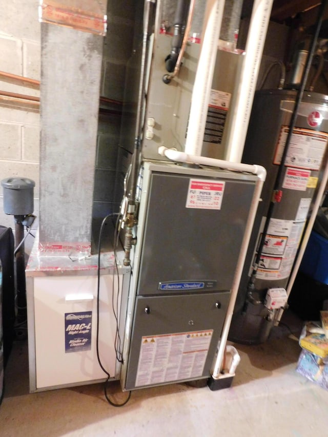 8727 S Oak Rd, Grayling, MI 49738 - utility room featuring water heater
