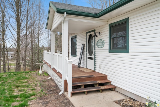 301 Hugh St, East Jordan, MI 49727 - entrance to property with roof with shingles