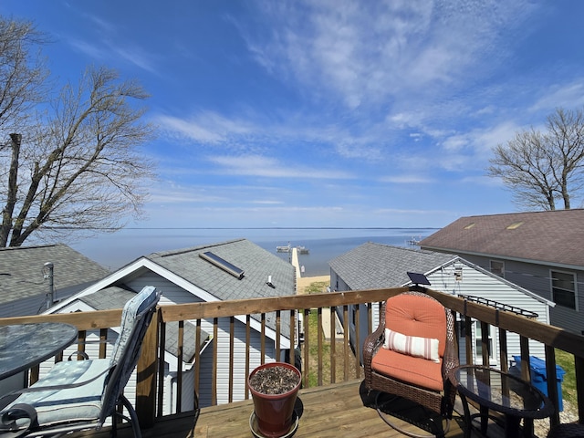 204 Broadway Rd, Houghton Lake, MI 48629 - wooden deck featuring a water view