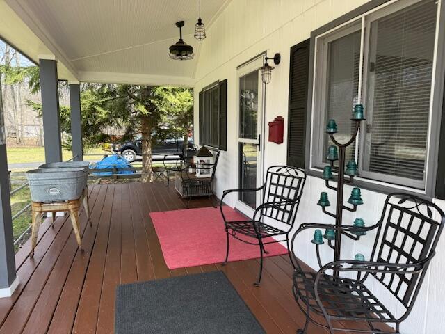 deck featuring covered porch