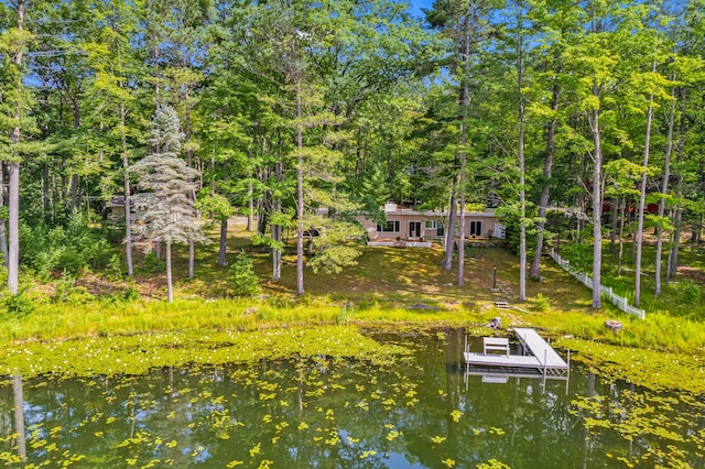 2403 N Perch Lake Dr, Gaylord, MI 49735 - dock featuring a water view