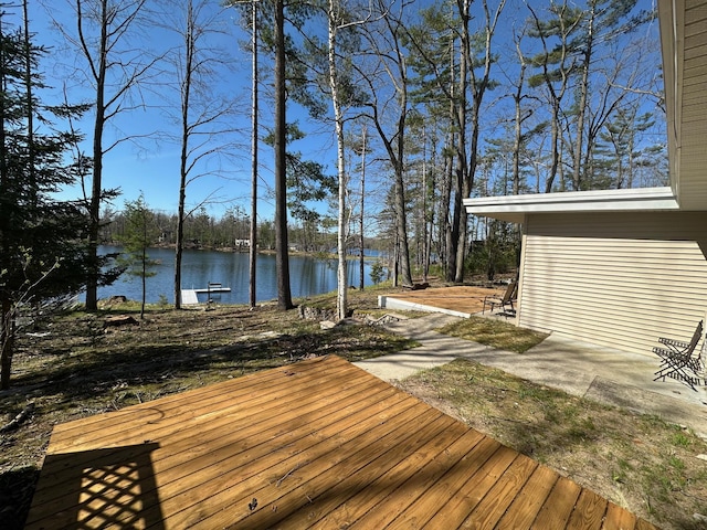 2403 N Perch Lake Dr, Gaylord, MI 49735 - deck featuring a water view