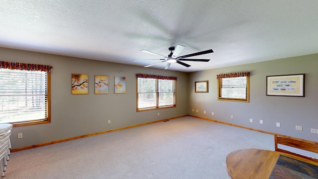 3400 Thornapple Trl, Lewiston, MI 49756 - unfurnished room featuring a ceiling fan, a textured ceiling, light carpet, and baseboards
