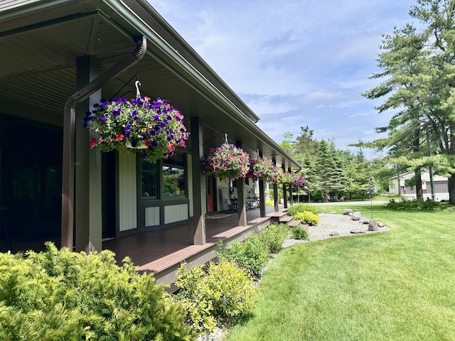 3400 Thornapple Trl, Lewiston, MI 49756 - view of green lawn featuring a porch
