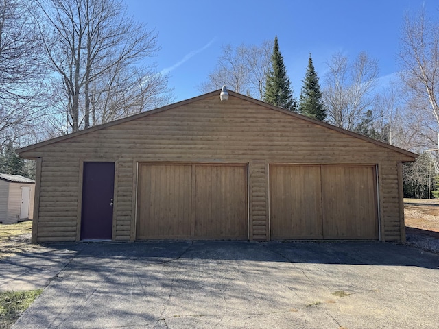view of garage