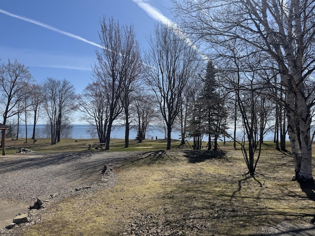 view of yard featuring a water view