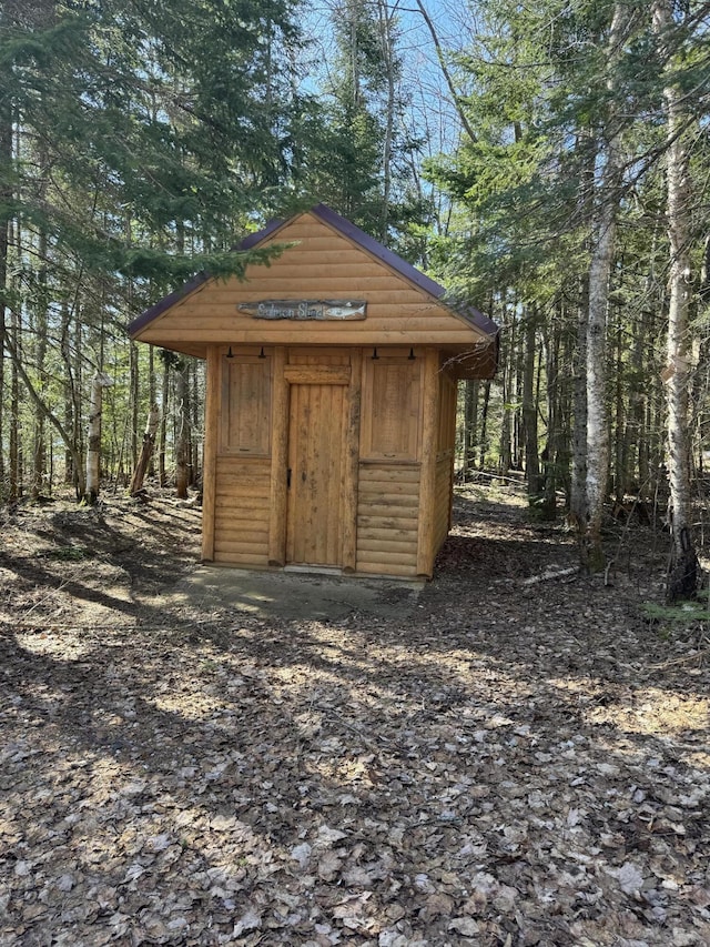 view of shed