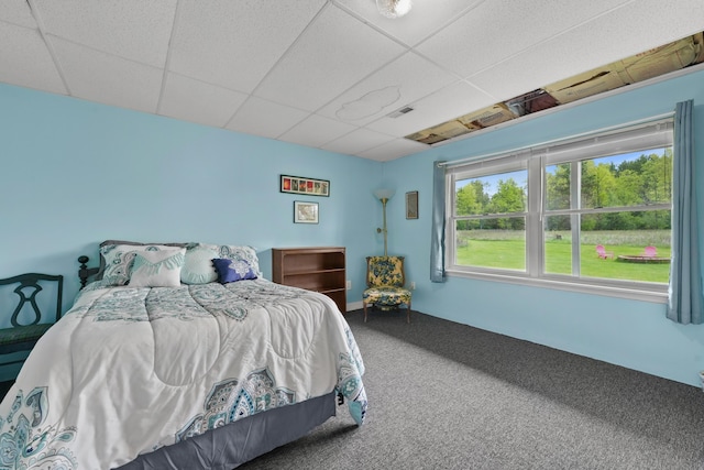 201 Country Ct, Houghton Lake, MI 48629 - bedroom featuring carpet and a paneled ceiling