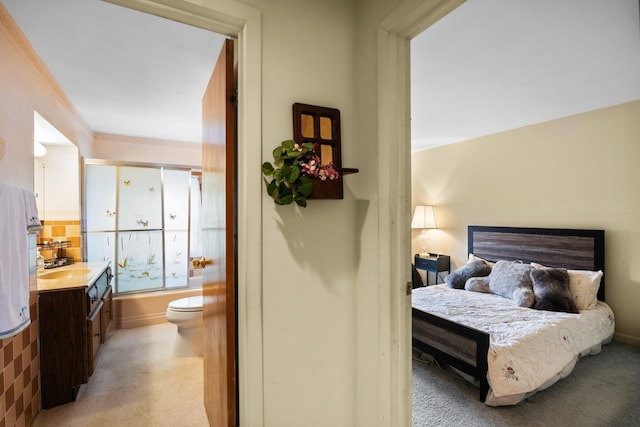 7654 M 32 E, Johannesburg, MI 49751 - bedroom featuring light colored carpet and ensuite bath