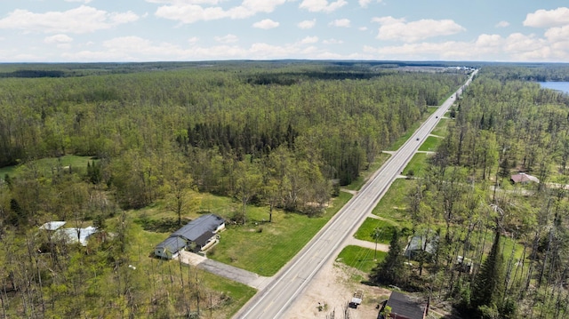 7654 M 32 E, Johannesburg, MI 49751 - aerial overview of property's location with a heavily wooded area