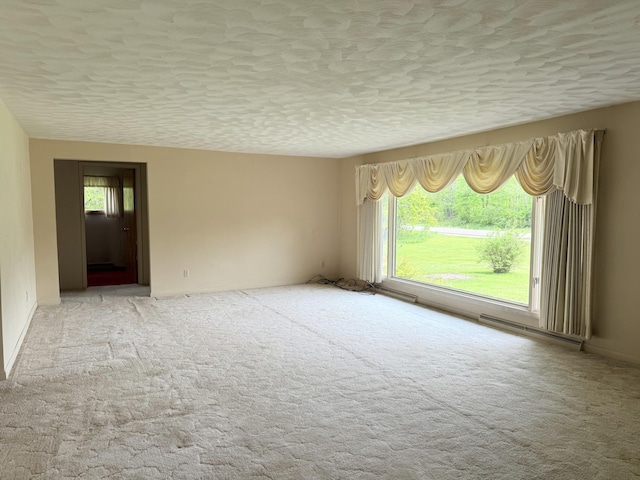 7654 M 32 E, Johannesburg, MI 49751 - empty room featuring healthy amount of natural light, a textured ceiling, and carpet floors