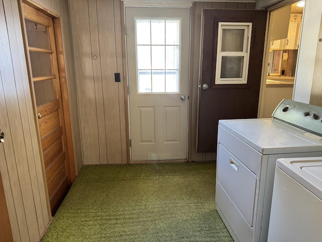1321 Eagle Point Rd, Grayling, MI 49738 - washroom featuring washer and dryer and light carpet