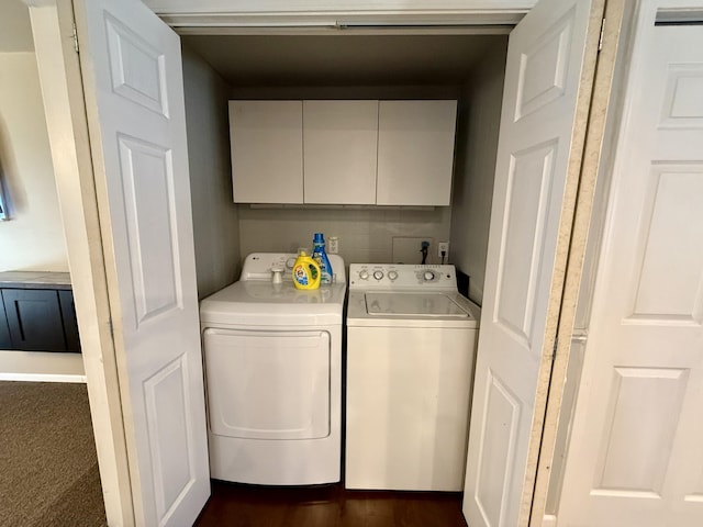 1073 S Hoot Owl Ln, Grayling, MI 49738 - laundry area with cabinet space and separate washer and dryer