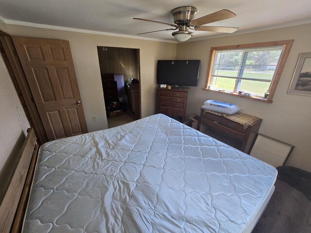 3625 Mckinley Rd, Mio, MI 48647 - bedroom featuring ornamental molding and ceiling fan