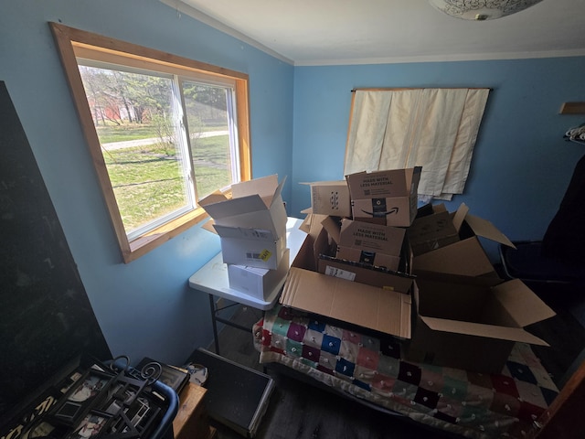 3625 Mckinley Rd, Mio, MI 48647 - misc room featuring ornamental molding and wood finished floors