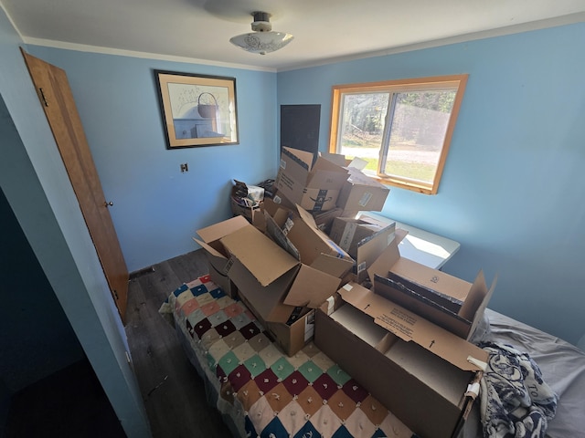 3625 Mckinley Rd, Mio, MI 48647 - misc room with wood finished floors and crown molding