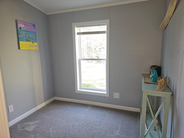 10340 US-23, Cheboygan, MI 49721 - empty room with carpet flooring, baseboards, and ornamental molding