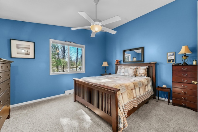 343 Crystal Ln, Roscommon, MI 48653 - carpeted bedroom featuring baseboards and a ceiling fan