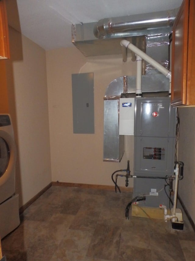 7928 Blueberry Ln, Johannesburg, MI 49751 - utility room featuring electric panel and washer / clothes dryer