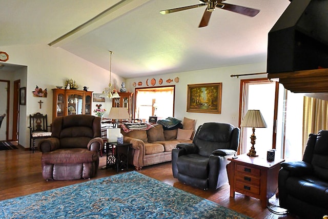 4930 Warrington Way, Gladwin, MI 48624 - living room with a ceiling fan and wood finished floors
