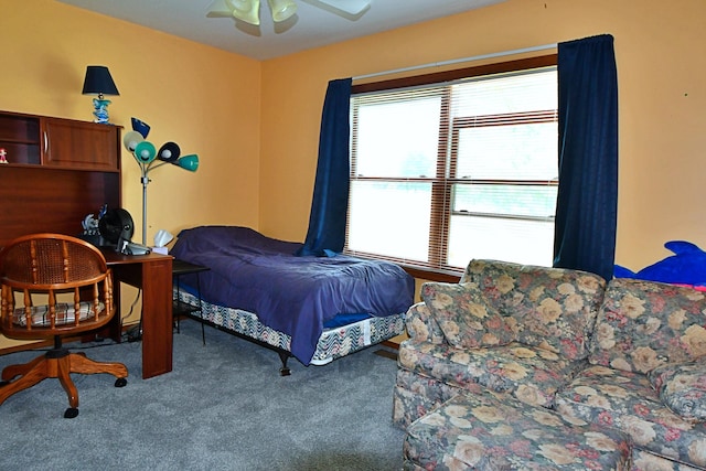 4930 Warrington Way, Gladwin, MI 48624 - bedroom with carpet and a ceiling fan