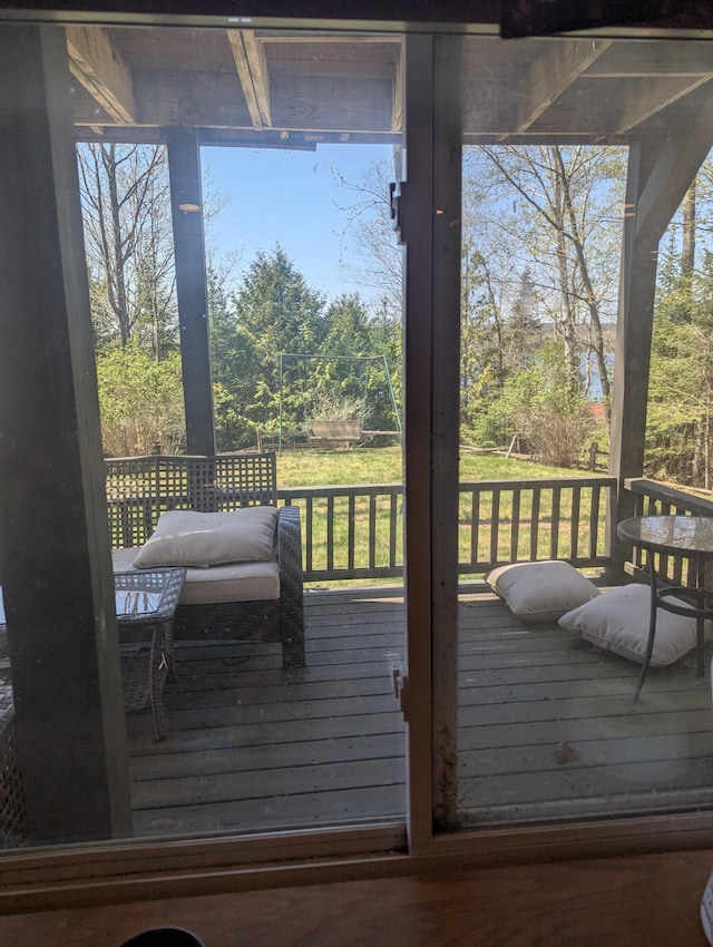 9367 Clewley Rd, Lachine, MI 49753 - view of wooden terrace